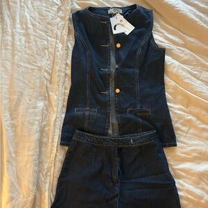 Commense Denim Vest and Shorts Set - NWT